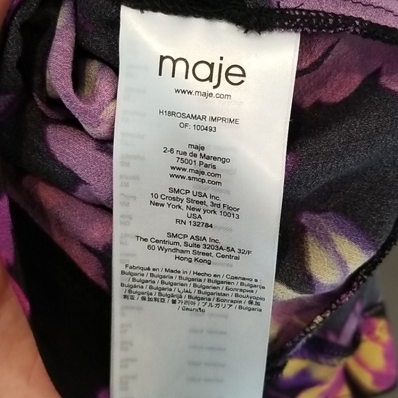 💕MAJE💕 Draped Dress ~ Floral Print T3 US Large L NWT - Picture 12 of 12